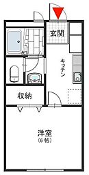 ウインディア中山手B 1Kの間取図画像