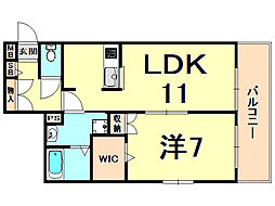 TKメゾン 1LDKの間取図画像