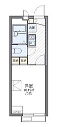 レオパレス翼5 1Kの間取図画像