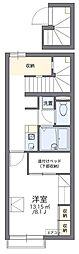 レオパレスあわの 1Kの間取図画像