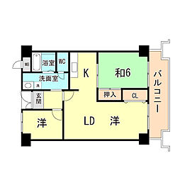 リバブル金陵 2LDKの間取図画像