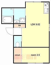 Luminart明石 1LDKの間取図画像