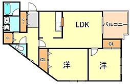 シーサイドパストラル林崎2 2LDKの間取図画像