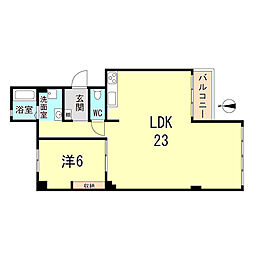 塩屋住宅2号棟 1LDKの間取図画像