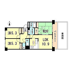 メゾンドール明石山ノ手台C棟 2LDKの間取図画像