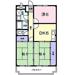 フィオーレヤマダ 3DKの間取図画像