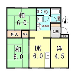 清水が丘コーポラス 3DKの間取図画像