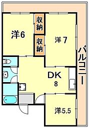 シャトレイユ 3LDKの間取図画像