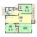 狩口台8団地22号棟3階5.9万円