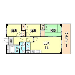 サンライフ大津和 3LDKの間取図画像