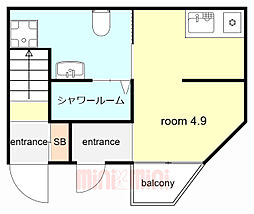 ハイツ ワンルームの間取図画像