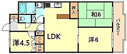 朝日プラザCITYウエストヒル神戸F棟 3LDKの間取図画像