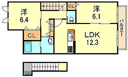 GrandCourtA 2LDKの間取図画像