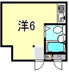 ラムール西明石 ワンルームの間取図画像