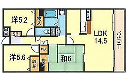 アメニティーコート西明石2号棟 3LDKの間取図画像