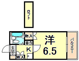 セトウル福田 1Kの間取図画像