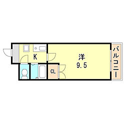 ジョイフル明和 1Kの間取図画像
