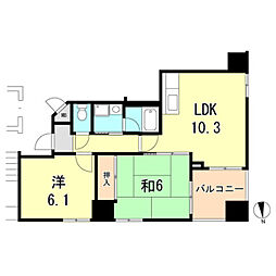 ウィステリア明石 2LDKの間取図画像