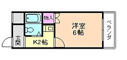 シャトー栄根2 1Kの間取図画像