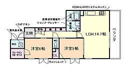 ラピスコート 2LDKの間取図画像