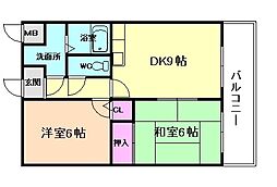 コーポ・サラーム 2DKの間取図画像