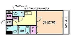 GROOVE川西多田 1Kの間取図画像