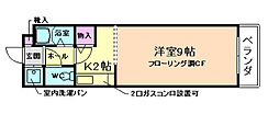 パレス五月山 ワンルームの間取図画像