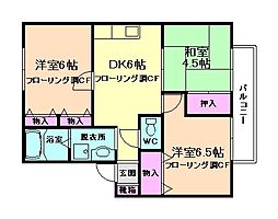 舎羅林コート 3DKの間取図画像