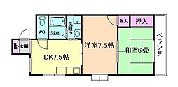 ダイアマンション 2DKの間取図画像