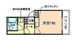 ファーム池田 ワンルームの間取図画像