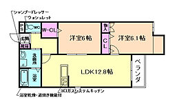ヘーベルメゾン池田東 2LDKの間取図画像