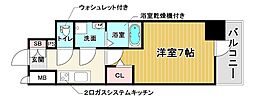 ファーストフィオーレ川西プリモ 1Kの間取図画像