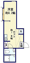 MENE24 2階ワンルームの間取り