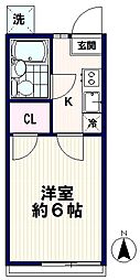 ハイツエルニド 1Kの間取図画像
