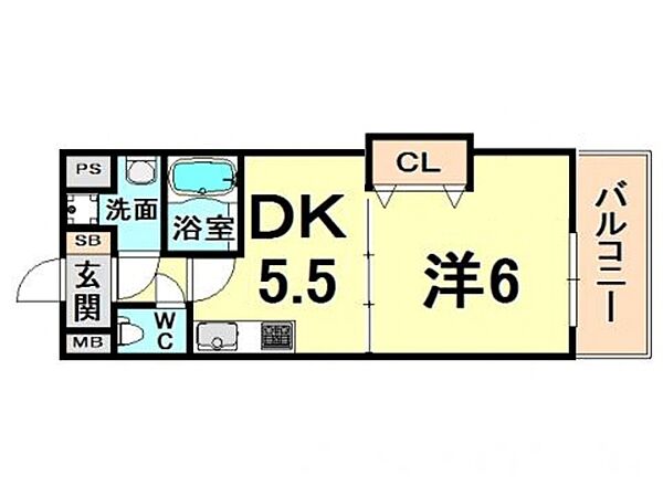 兵庫県尼崎市東園田町９丁目(賃貸マンション1DK・5階・30.24㎡)の写真 その2