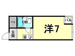 プリエールＪＲ塚口駅前 4階1Kの間取り