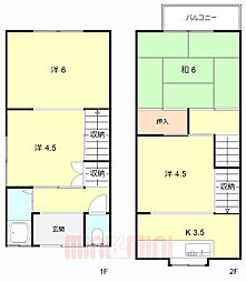 塚口本町5丁目貸家 1階4Kの間取り