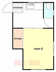 昇幸ハイツ 4階1Kの間取り