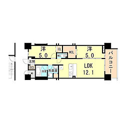スプランディッド大阪NAMBA LINE 2LDKの間取図画像