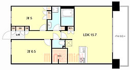 クラッシィハウス尼崎ＧＲＡＮＤ　ＰＬＡＣＥ 7階2LDKの間取り