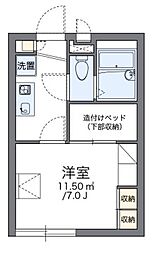 レオパレスライトハウス上田 2階1Kの間取り