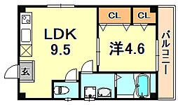 エスポワール加納町 4階1LDKの間取り