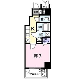 エトワール衣掛 5階1Kの間取り