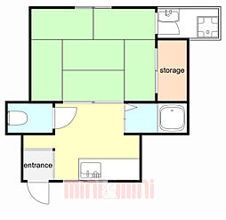 フクヤマンション 1階1Kの間取り