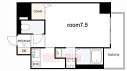 ＭＪＣ神戸ブレイヴ 5階1Kの間取り