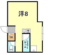富士ビル 1階ワンルームの間取り