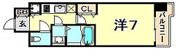 ラヴ神戸三宮 6階1Kの間取り