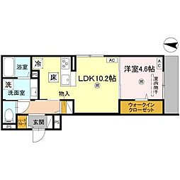 Maison de 青木 1LDKの間取図画像