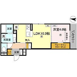 Maison de 青木 1LDKの間取図画像
