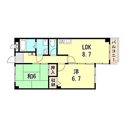 ポコアポコ住吉メゾン 2LDKの間取図画像
